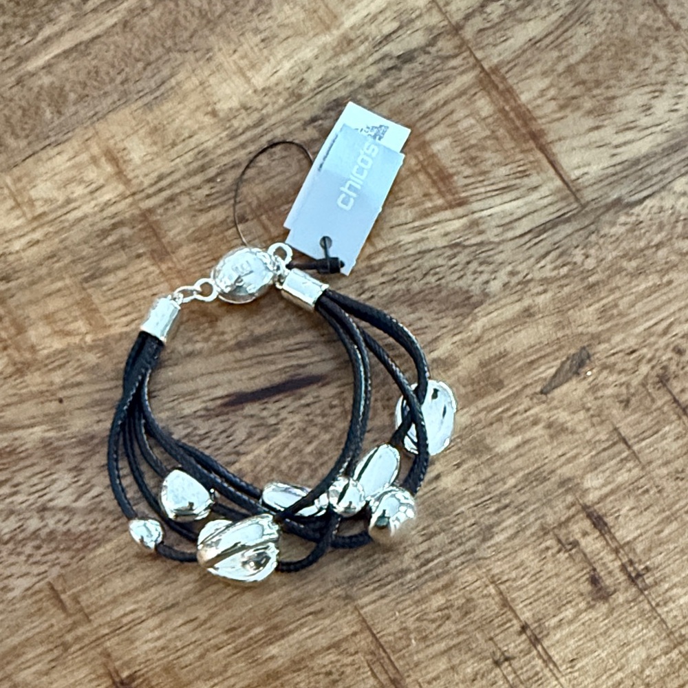 Chico's Black and Silver Multi-Strand Bracelet NWT - Picture 3 of 6